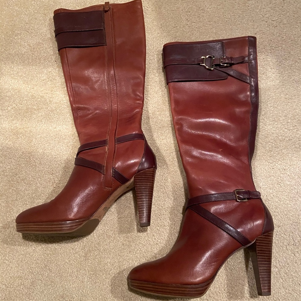 Cole Haan X Nike Air Chestnut Leather Heeled Boots